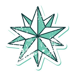 Obraz premium distressed sticker tattoo style icon of a star