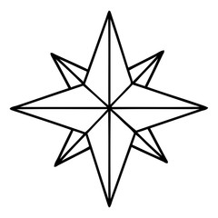 black line tattoo of a star
