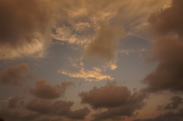 Fototapeta na wymiar Colombo, Sri Lanka - 18th March 2018 : Sky at sunset in Colombo, Sri Lanka