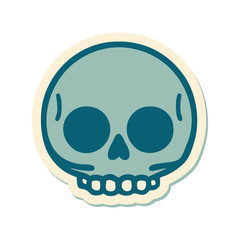 tattoo style sticker of a skull