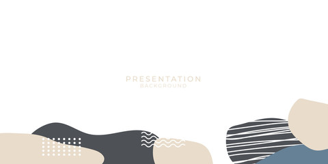 Vintage green brown liquid abstract shape memphis style design fluid vector colorful illustration set. Banner simple shape template for presentation, flyer, brochure isolated on white background.