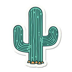 tattoo style sticker of a cactus