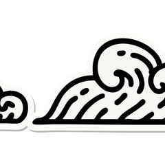 Naklejka premium tattoo style sticker of clouds