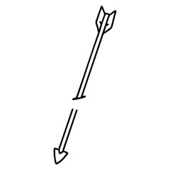 black line tattoo of an arrow