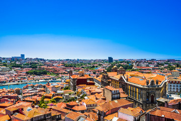 Fototapeta na wymiar View on Cityscape of the Old Town of Porto in Portugal