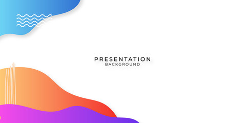 Colorful Gradient Memphis Presentation Background. Modern liquid abstract element shape memphis style design. Memphis on white background