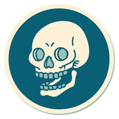 tattoo style sticker of a skull