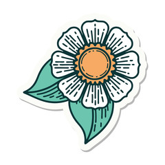 tattoo style sticker of a flower