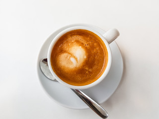 Cortado-Spanish coffee with milk in a small Cup.