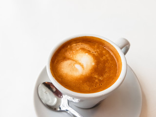 Cortado-Spanish coffee with milk in a small Cup.