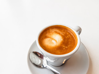 Cortado-Spanish coffee with milk in a small Cup.