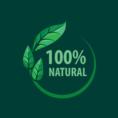 Green rubber stamp with text Natural product icon isolated on white background. Vector.