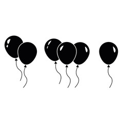 Air Balloon icon collection. Birthday baloon sign. Celebration, internet concept. Vector illustration. © Bohdan
