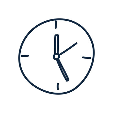 Isolated clock doodle line style icon vector design