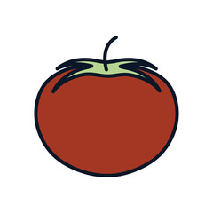 Isolated tomato vegetable line fill style icon vector design