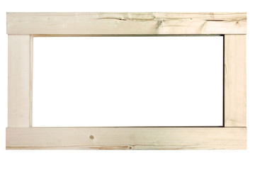 Wood frame or photo frame isolated on the white background.