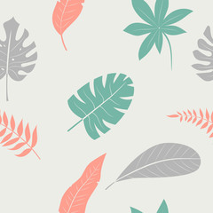 Leaves of palm tree. Seamless pattern.