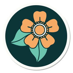 tattoo style sticker of a flower