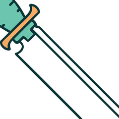 tattoo style icon of knife