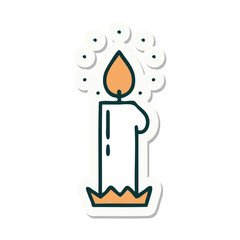 tattoo style sticker of a candle