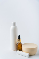 white tubes on a white background, skin care and beauty