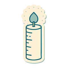 tattoo style sticker of a candle
