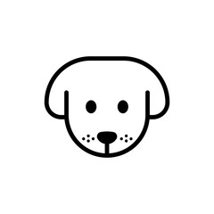 Dog face icon isolated on white background. Vector illustration.