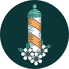 tattoo style icon of a barbers pole