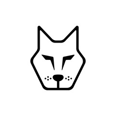 Wolf face icon isolated on white background. Vector illustration.