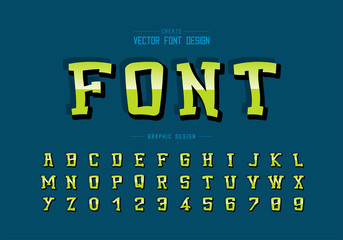 Reflective font and cartoon alphabet vector, Gradient typeface and number design