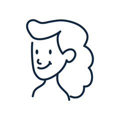 Isolated woman cartoon doodle line style icon vector design