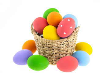Naklejka premium Colorful Easter eggs background.