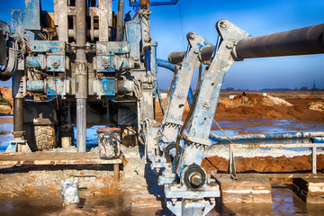 Drilling rig. Drilling deep wells. Coring. Industry. Mineral exploration.