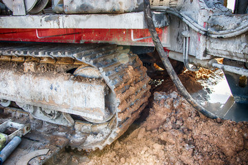 Drilling rig. Drilling deep wells. Coring. Industry. Mineral exploration.