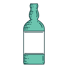 tattoo style icon of a bottle