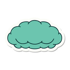 tattoo style sticker of a cloud a grey cloud