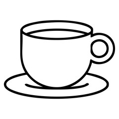 black line tattoo of a cup of coffee