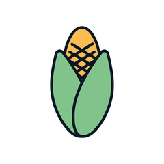 Isolated corn line fill style icon vector design