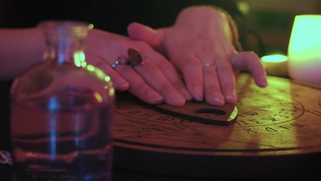 Extreme close up of WitchCraft Ouija Board Spirit Game