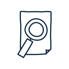 Isolated lupe and paper doodle line style icon vector design