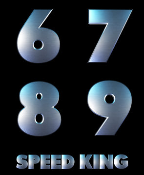 Speed King Metal alphabet 3D Illustration