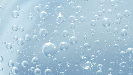 Abstract Blue water bubbles background
