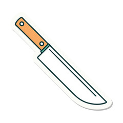 tattoo style sticker of knife