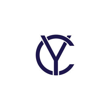 Initial letter yc or cy logo vector design template