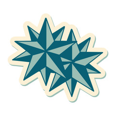 tattoo style sticker of stars