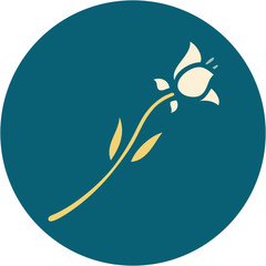 tattoo style icon of a lily