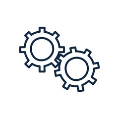 Isolated gears doodle line style icon vector design