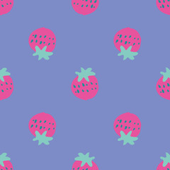 strawberry fruit seamless repeat pattern design