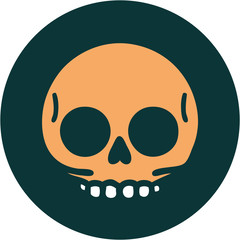 tattoo style icon of a skull