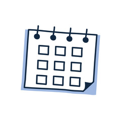 Isolated calendar doodle line fill style icon vector design